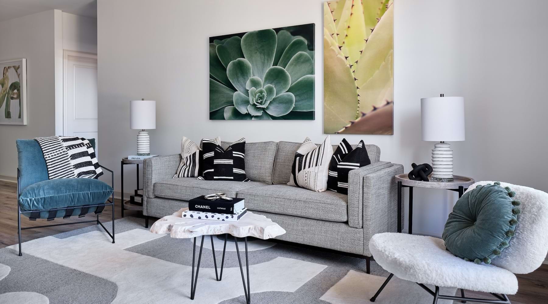 living room with a couch