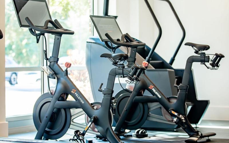 a gym with exercise equipment